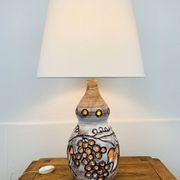 Lampe céramique ajourée, feuilles de vignes, années 60