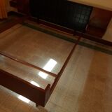 Scandinavian bed in rosewood with built-in bedside