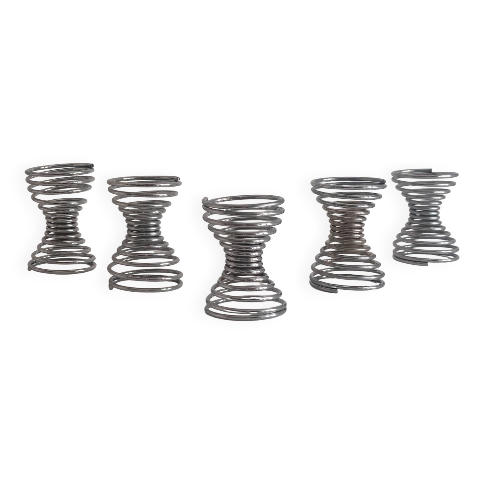 Ensemble de 5 coquetiers vintage postmodernes décor spirale style Memphis