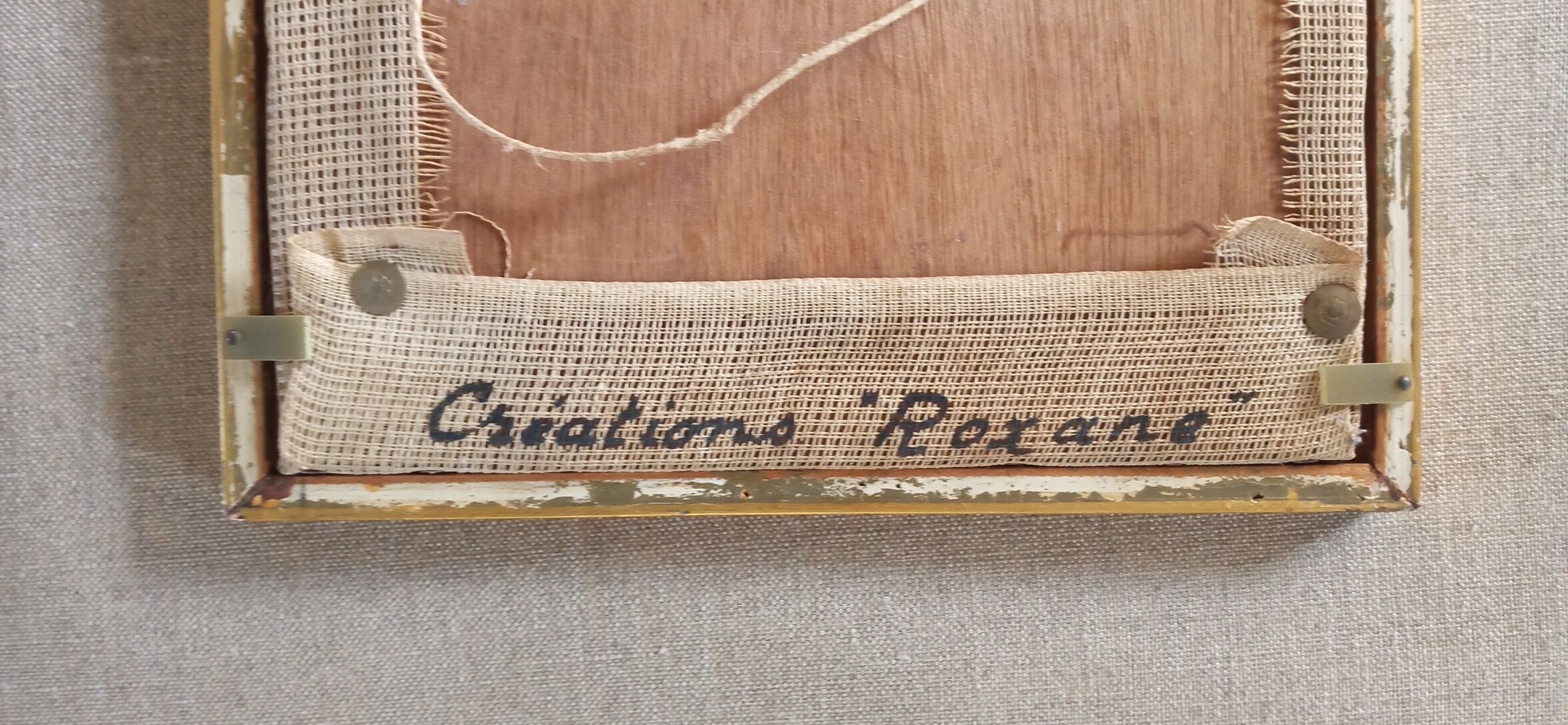 Golden frame with ancient canvas of yellow roses