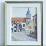 Tableau huile sur toile HST village