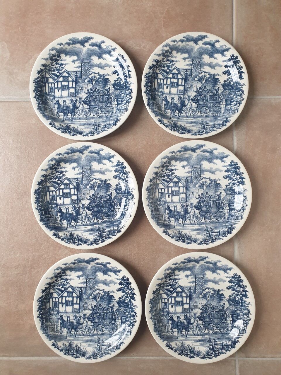 Set of 6 Oxford plates