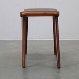 Danish mid-century teak and leatherette stool, 1960s