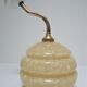 Applique porcelaine laiton et verre de Clichy jaune vanille