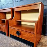 Pair of rosewood bedside tables, 1960s-70s