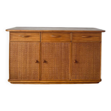 Wood and rattan sideboard