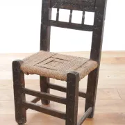 17th-century farmhouse chair with carved motifs – wabi sabi