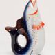 Set of 7 blue glass fish, mid-20th century.