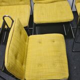 A set of 6 vintage  metal framed dinning chairs