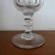Old foot glass XIXth blown glass engraved flowers