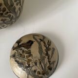 Enameled brass lidded pot