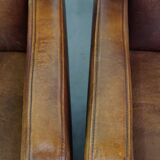 Ensemble complet de canapés et 2 fauteuils Art Déco en cuir de mouton