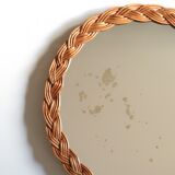 Round wicker mirror, 50s