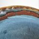 Bowl and round ceramic dish enamelled blue green brown vintage signed vintage