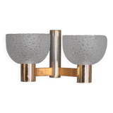 vintage wall light, golden metal and bubbled glass wall sconce, lighting, decor