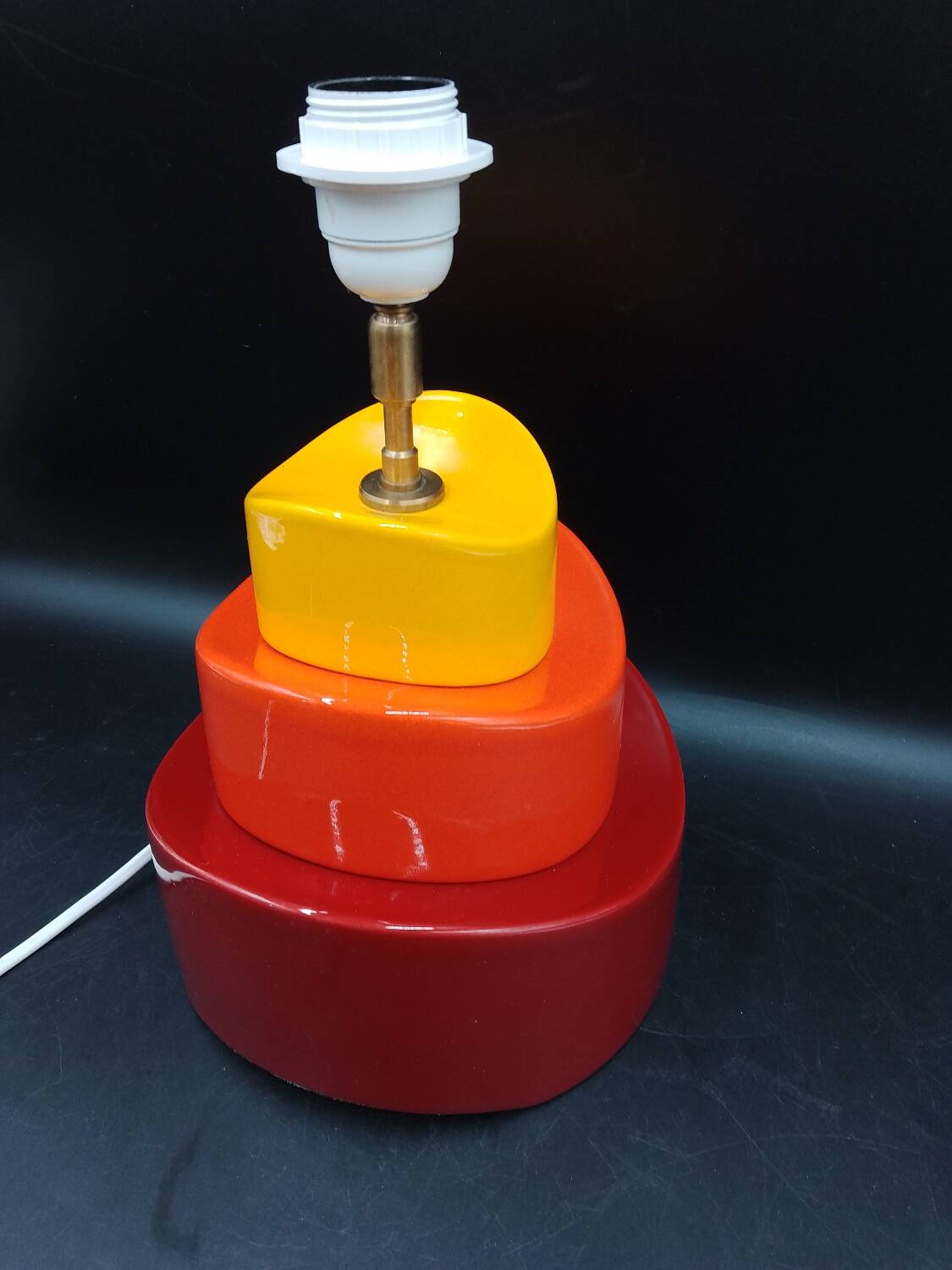 Kotska lamp model Gibus tricolor 1980 Memphis style Sun tangerine pepper