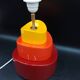 Kotska lamp model Gibus tricolor 1980 Memphis style Sun tangerine pepper
