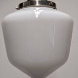 Suspension XL Art déco en opaline blanche, France vers 1920