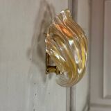 Venetian Wall Lamp in Gilded Murano Glass Circa 1980