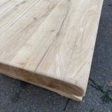 Restored 19th-century monastery dining table in solid oak, 220cm