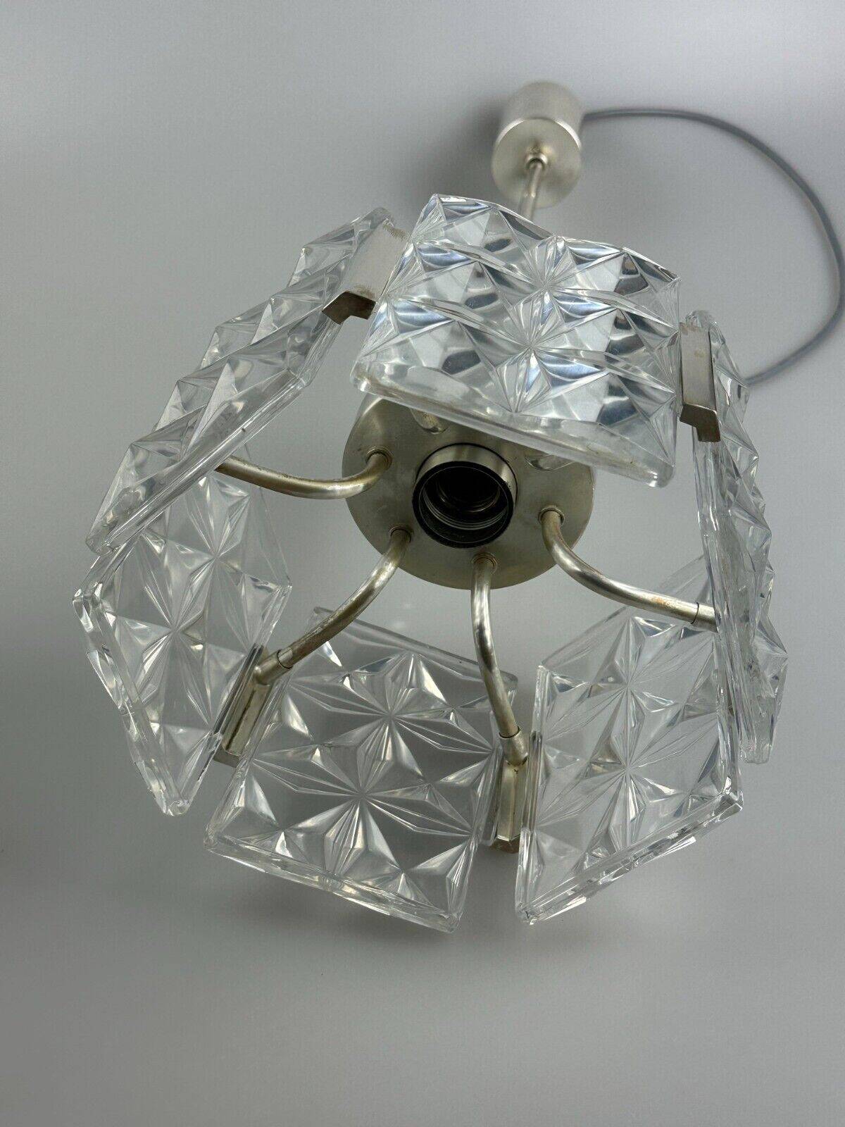 60s 70s ceiling lamp chandelier Hillebrand Leuchten Germany glass metal