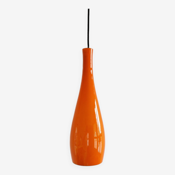 Suspension en verre orange 'Bang' par Jacob E. Bang pour Fog & Mørup, Danemark Années 1960