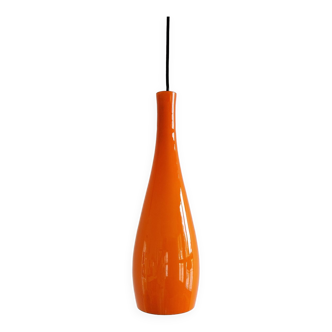 Suspension en verre orange 'Bang' par Jacob E. Bang pour Fog & Mørup, Danemark Années 1960