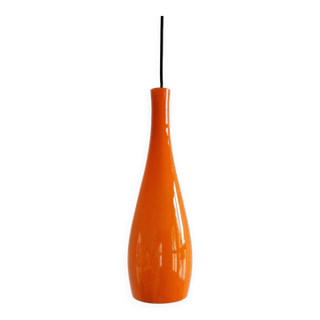 Orange glass 'Bang' pendant lamp by Jacob E. Bang for Fog & Mørup, Denmark 1960's