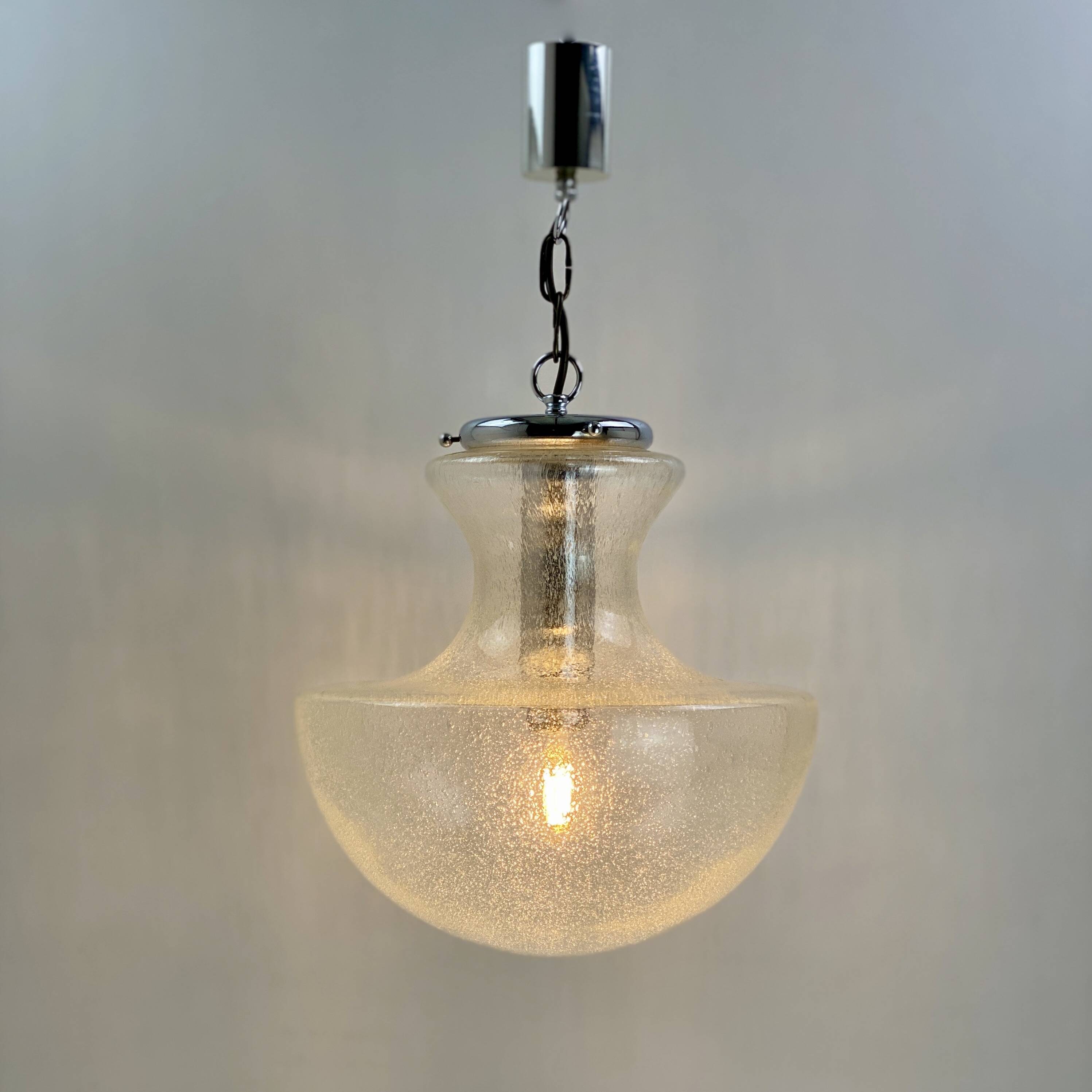 Murano glass pendant light (Mazzega) for Doria, 1960s.