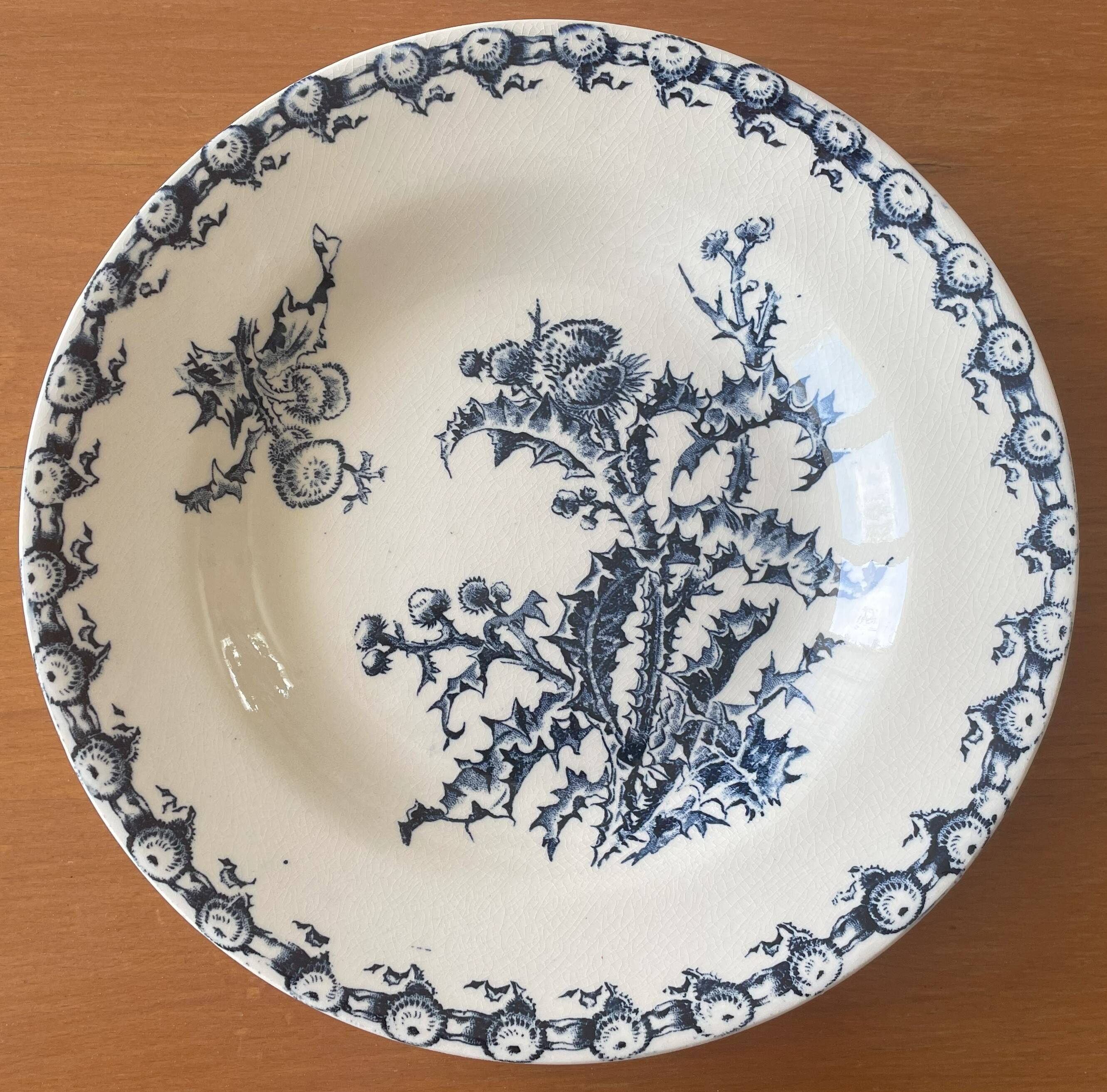 Antique hollow plates in Gien earthenware
