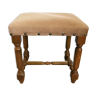 Wooden footrest and beige velvet