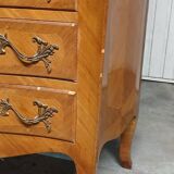 Rosewood secretary desk with flowers - marble top