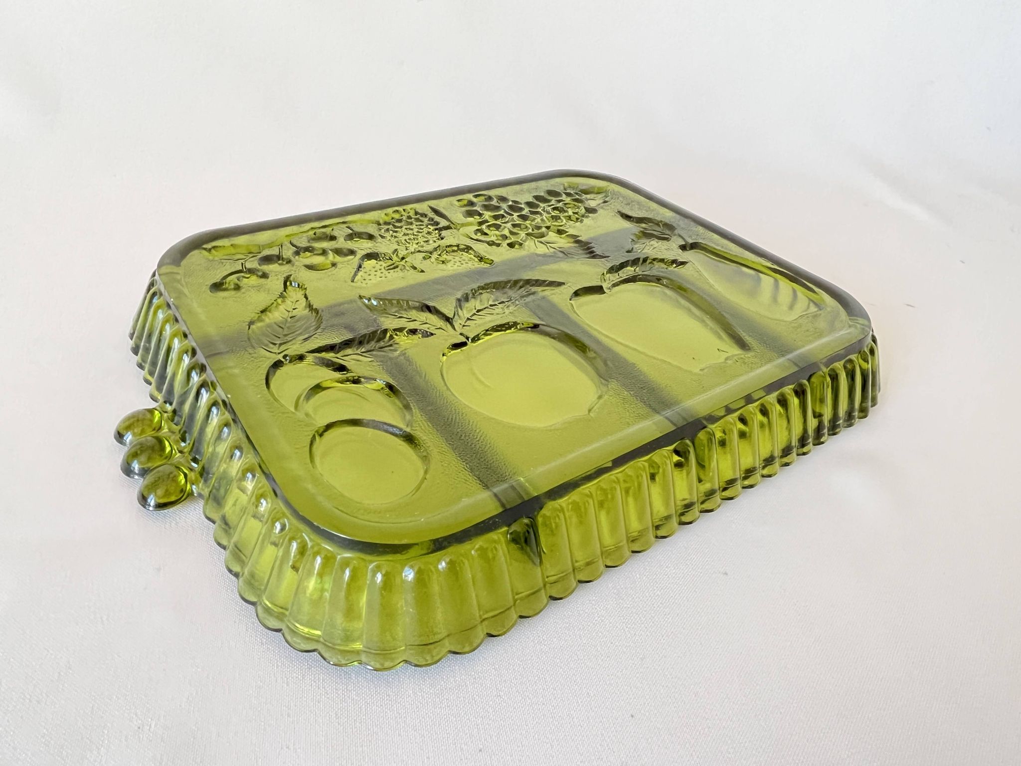 Vintage 1960s American Appetizer Tray Indiana Glass Compartmented Glass