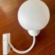 White metal wall light and opaline ball