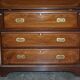 Anglo-Indian military desk in camphor wood and brass