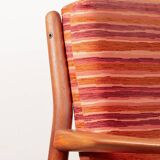 Pair of Danish armchairs in solid teak and fabric, Svend Aage Eriksen 1960.