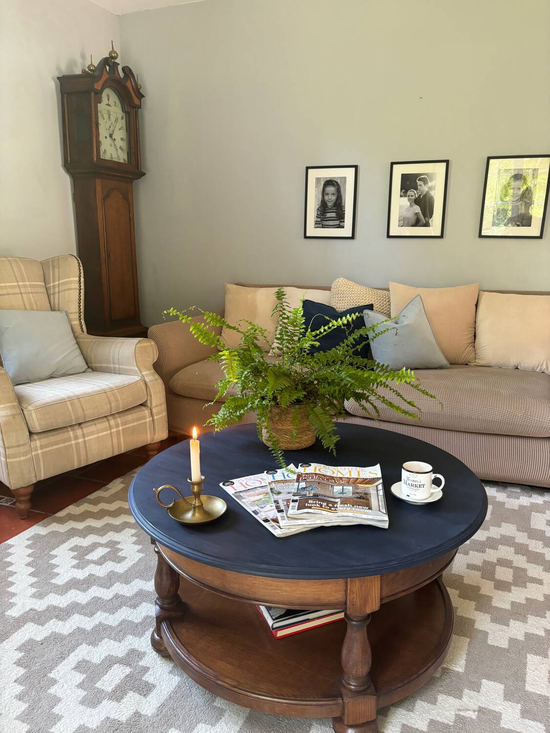 Table basse ronde en bois massif