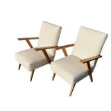 Set of 2 vintage bouclé armchairs