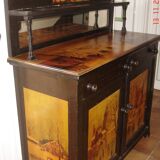 English sideboard, mahogany, decorated in Flemish style, 1850s