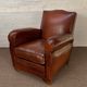 A Beautiful French Leather Club Chair, Moustache Model Circa 1950's