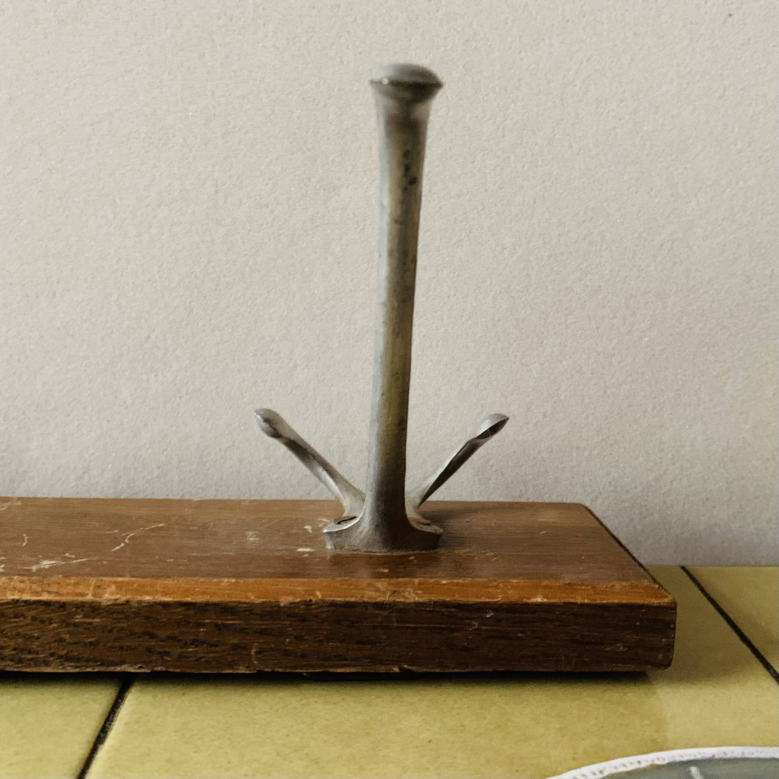 Vintage wooden wall coat rack - triple hook
