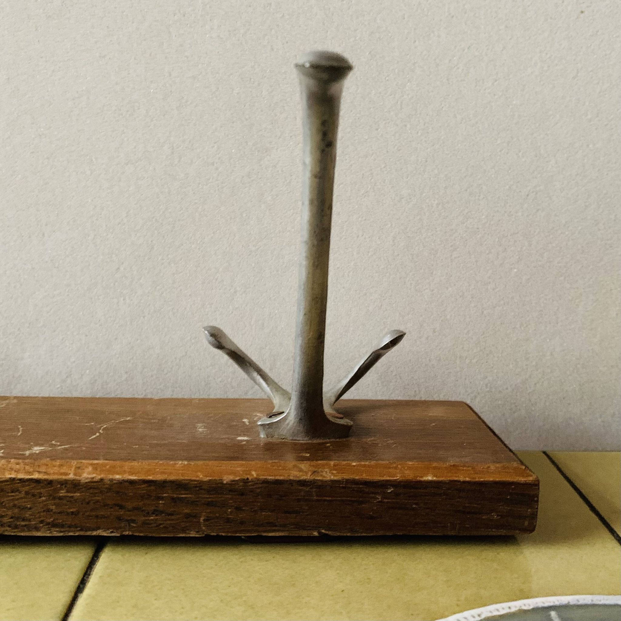 Vintage wooden wall coat rack - triple hook