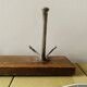 Vintage wooden wall coat rack - triple hook