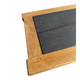 Vintage Oak Coffee Table with Belgian Blue Stone Top — Natural Oak & Dark Slate Grey, 1950s