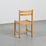 André Sornay, set of six beechwood chairs, France 1960