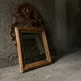 Folk art, Louis XVI style gilded mirror, 18th century