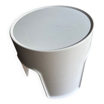 Tabouret / table d’appoint vintage Gilac blanc – design français année