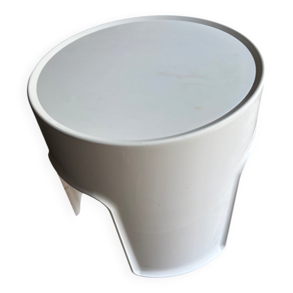 Tabouret / table d’appoint vintage Gilac blanc – design français année