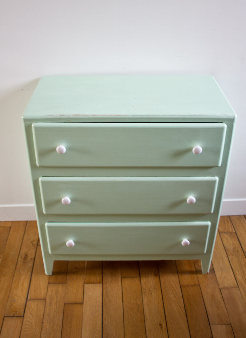 Commode vintage vert d'eau