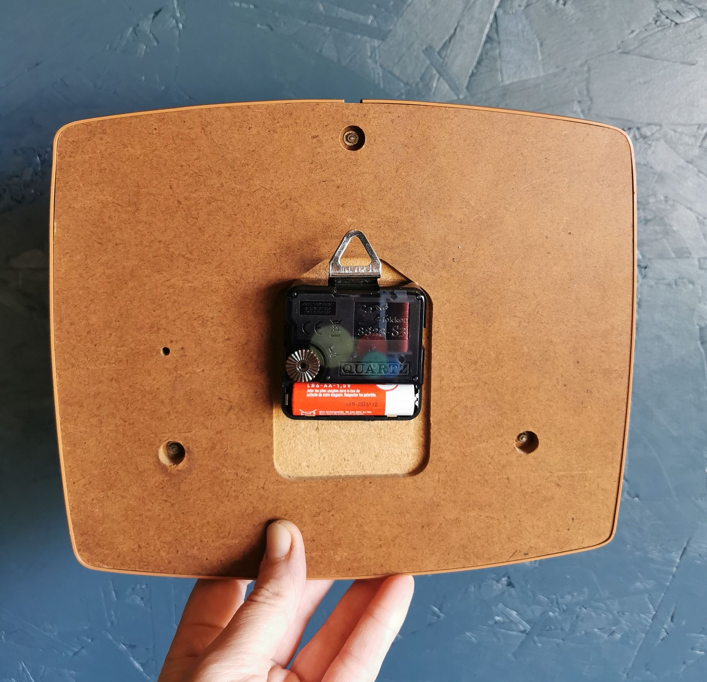 Clock silent rectangular vintage wall pendulum "Black ochre Jaz"